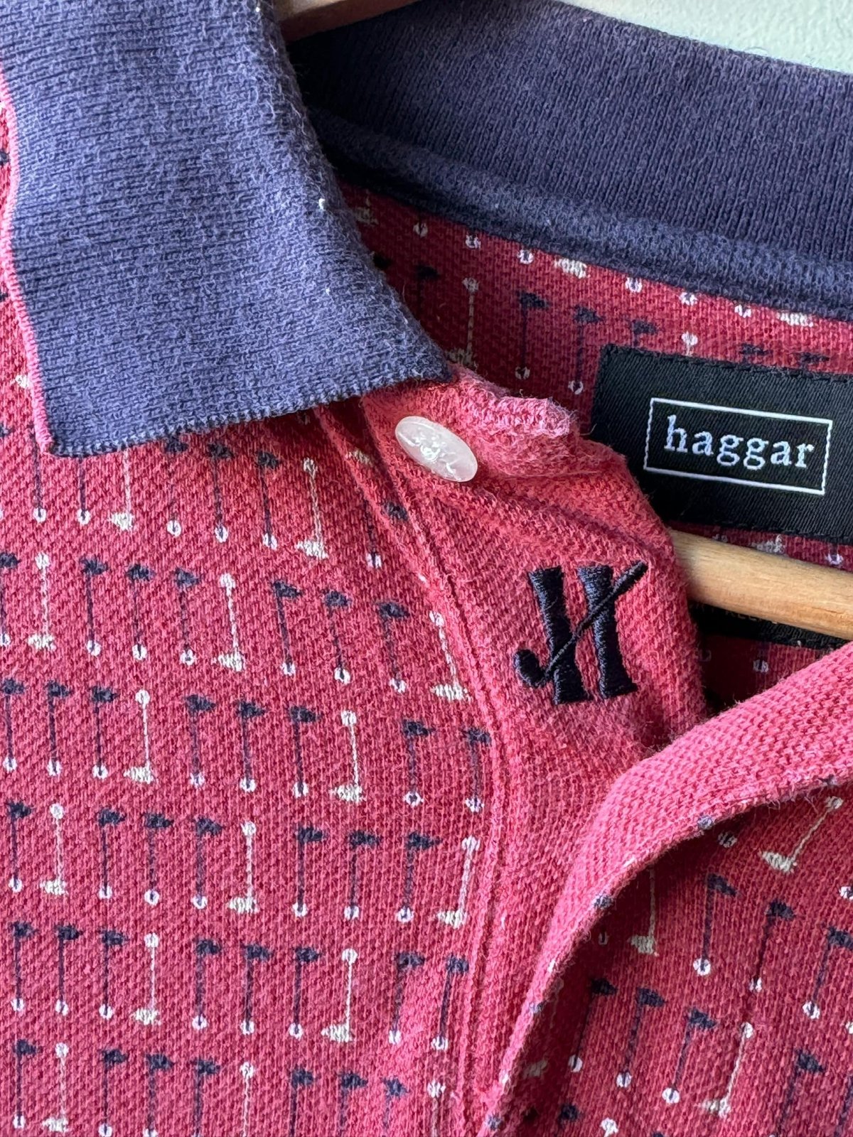 Vintage Patterned Haggar Polo — view 4 of 5
